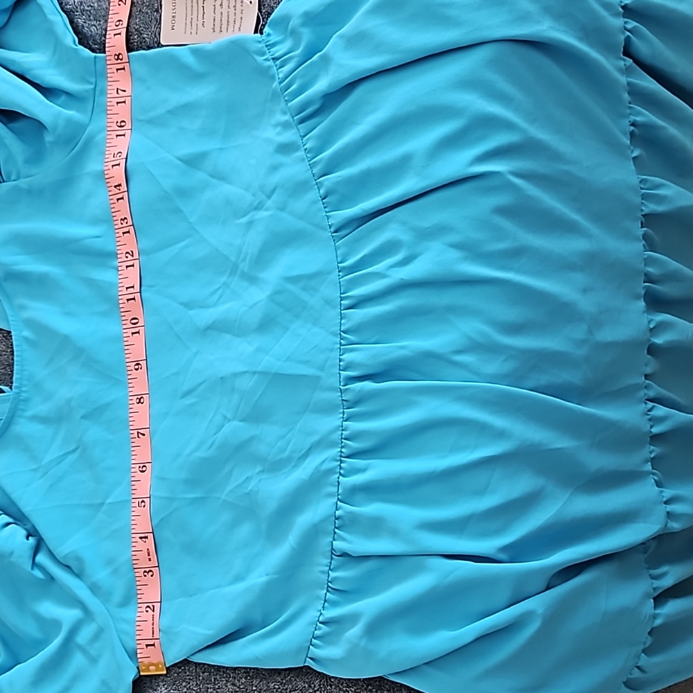Charles Henry Tie Back Midi Dress Preppy Color Aqua, NWOT, Size Small - Picture 13 of 13